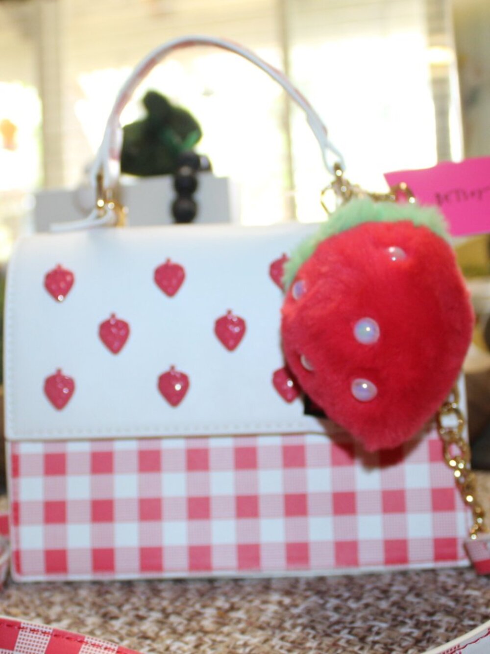 NWT Betsey Johnson Red White Strawberry crossbody purse DARLING! FUN! - Picture 2 of 15